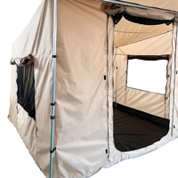 Tente de toit longue ENJOIN Soft Top avec une chambre, toile imperméable et poteaux en aluminium pour 2 à 4 personnes, camping estival