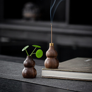 Walnut Gourd <b>Incense</b> Burner Hand Made Small <b>Incense</b> <b>Holder</b> For Tea Table Zen Style - Product Image 3