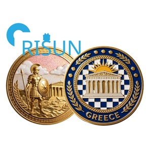 Moneda de desafío griega antigua 3D de metal, latón y bronce, con logotipo esmaltado personalizado, estilo romano y espartano, para venta al por mayor - Product Image 4