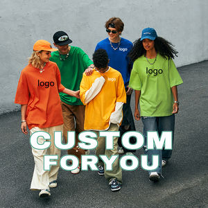 Camiseta de <span class=keywords><strong>hombre</strong></span> con logotipo de marca personalizado 100% algodón High Street Tee Hip Hop de talla grande camisetas con hombros caídos para <span class=keywords><strong>hombre</strong></span> de gran tamaño - Product Image 1