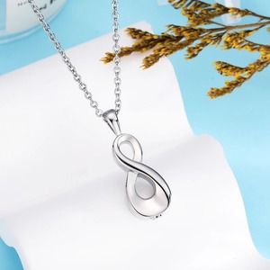 Collar con Colgante <span class=keywords><strong>de</strong></span> Urna <span class=keywords><strong>de</strong></span> Acero Inoxidable, Recuerdo Conmemorativo <span class=keywords><strong>de</strong></span> Cenizas, Joyería Funeraria con Símbolo <span class=keywords><strong>de</strong></span> Amor <span class=keywords><strong>Infinito</strong></span> - Product Image 3