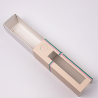 FAVORCRAFTS Boîte à tiroir portable élégante et personnalisée en carton recyclé avec fenêtre en PET pour coffrets cadeaux