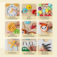 SUNNUO Tablero de Actividades Sensoriales Multifuncional de Madera y Fieltro para Montar en la Pared, Juguete Educativo Preescolar para Niños Pequeños