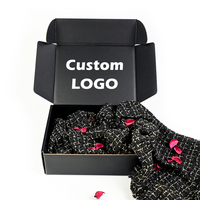 Bon prix Carton imprimé avec logo personnalisé Emballage cadeau pliable en papier ondulé Boîtes postales noires pour expédition
