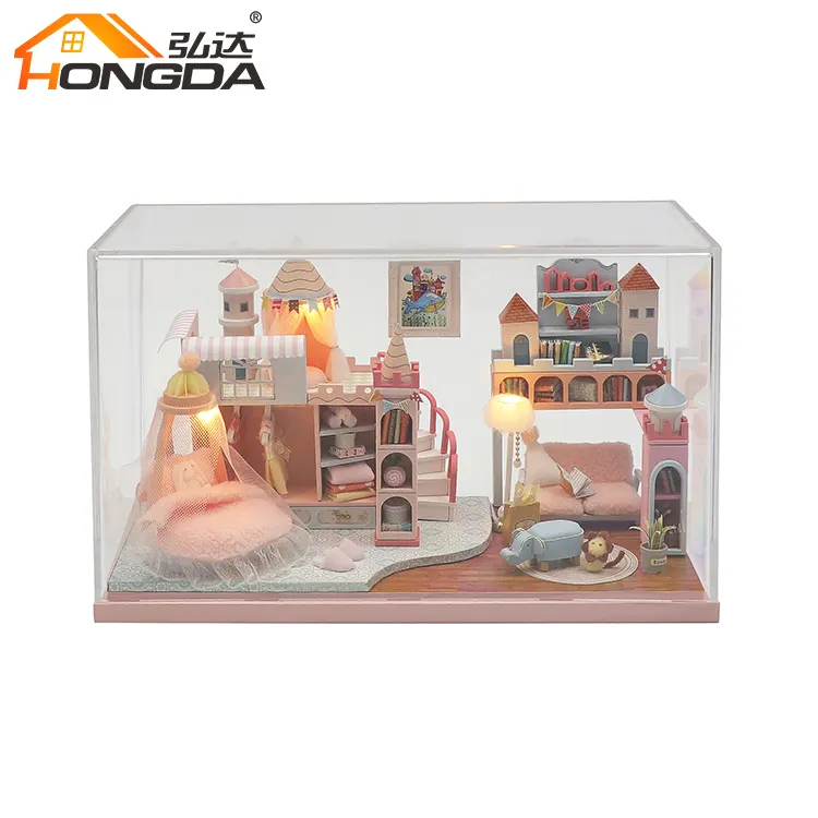 Hongda-kit de artesanía de tienda en miniatura, artesanías y muebles de diseño