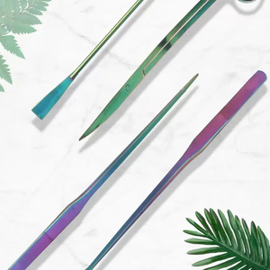 Kit peralatan tanaman 4 gunting baja tahan karat warna-warni, Set pengeruk pembersih tangki akuarium - Product Image 3