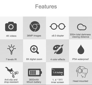 Mira de <span class=keywords><strong>Visión</strong></span> Nocturna NV4000 4K con Lente de 25 mm y Zoom 8X, Monocular Térmico Óptico para Caza con Ballesta y Patrullaje Nocturno - Product Image 5