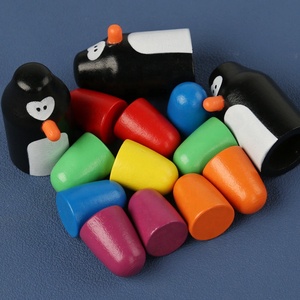 Color educativo Habilidad cognitiva Tablero a juego de colores Pingüino de madera Muñecas anidadas Memoria de color Juego de ajedrez a juego - Product Image 6