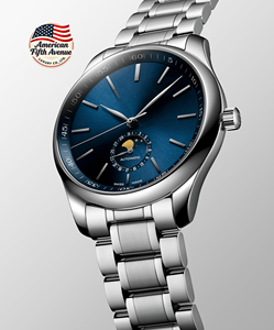 นาฬิกาข้อมือผู้ชายหรูหรา ระบบจักรกลแสดงข้างขึ้นข้างแรม ตัวเรือนสแตนเลสสตีล สายหนัง พร้อมฟังก์ชั่นสำรองพลังงาน กระจกแซฟไฟร์ - Product Image 5