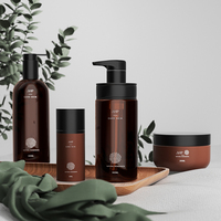 Flacon pompe en PET personnalisé pour produits féminins, nettoyant, savon, shampoing, après-shampoing, huile capillaire, ensemble d'emballage 200ml 300ml