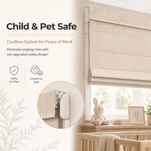 Meilleure Vente Rideau Roman Occultant Moderne de Luxe à Commande Cordonnée, Protection UV Électrique <span class=keywords><strong>100</strong></span>% Polyester, Montage Haut-Bas pour Bureau - Product Image 3