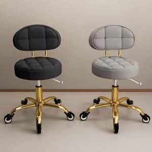 Taburete de salón redondo de elevación giratoria taburete de belleza de Metal para barbería Silla de salón de polea de peluquería para sala de estar Hospital - Product Image 3