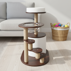 Árbol para Gatos de 7 Niveles, de Madera Sólida, Ideal para Hogares con Múltiples Gatos, para Disfrutar Juntos Jugando y Descansando - Product Image 1