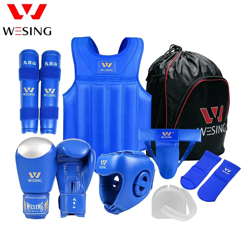 Wesing Wushu Sanda ชุดอุปกรณ์ป้องกัน,ชุดอุปกรณ์มวย Sanda 8ชิ้น