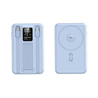 Batterie externe portable 10000 mAh, chargeur rapide avec chargeur sans fil pour montre et 2 câbles rechargeables