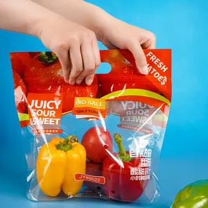 New Plastic Standing Up Packaging Bags With Small Hole For Packing Fruits Or Vegetables