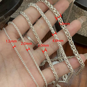 थोक फैशन के अच्छे गहने 925 असली स्टर्लिंग चांदी गेहूं चेन 1.5/2/3/4/5 मिमी 925 चांदी गेहूं चेन हार - Product Image 4