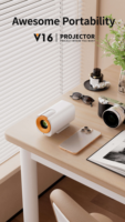 YDH-V16 2026 Nouveau projecteur LED Android 12 en promotion, 450 lumens, 1+8G, prend en charge la 4K, ultra-léger et portable pour salon et films en extérieur