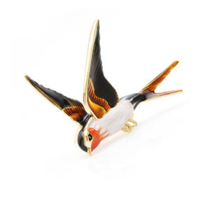 Broche de golondrina voladora esmaltada para bebé para mujer, Broche Animal de pájaro, regalo de joyería - Product Image 6