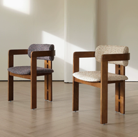 Nouvelles chaises de salle à manger modernes et luxueuses, rembourrées en tissu de lin, pieds en bois, écologiques, durables, meubles pour appartement et maison