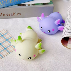 Jouet à presser en TPR Maltose, en forme d'axolotl coloré, en matériau TPR souple, cadeau anti-stress pour enfants, stimulant d'humeur pour les journées chargées - Product Image 3