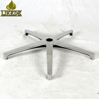 Base de chaise de bureau de haute qualité 5 étoiles avec mécanisme d'inclinaison et de rotation en alliage d'aluminium poli et revêtement en poudre noir avec roulettes en PU