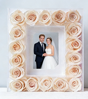 Cadre photo carré fait main avec rose éternelle pour la remise des diplômes |   Fleur éternelle, souvenir commémoratif, décoration de la maison, cadeau de mariage