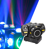 Luz Móvil Portátil de 180W con 4 Cabezas Tipo Tigre, Múltiples Efectos de Iluminación, Programable por DMX, Control por Voz, Ideal para Eventos y Bodas