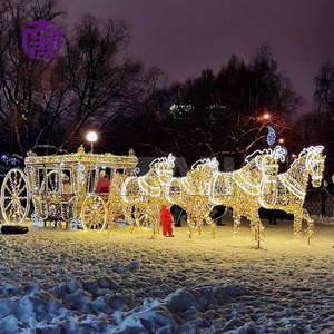 Life Size Christmas Horse Carriage LED <b>Light</b> Decoration for Outdoor Holiday Landscape and Commercial Display Projects - Product Image 5
