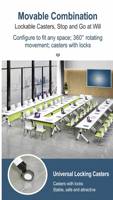 Ensemble table et chaises pliantes pour formation, bureau mobile, style banc long, simple, pour deux personnes, conférence, étude, poste de travail