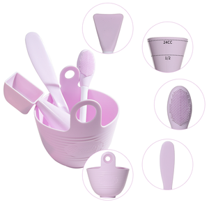 LMLTOP Ensemble de bols de <span class=keywords><strong>masque</strong></span> en silicone Brosse de <span class=keywords><strong>masque</strong></span> Cuillère Applicateur de costume Diy 4 Pcs Spa Facial Mask Mixing Bowl <span class=keywords><strong>Kit</strong></span> SY576 - Product Image 1