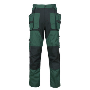 Pantalones de trabajo personalizados para hombre, de corte holgado, con múltiples bolsillos, de algodón, con bloques de color, para uso en fábrica, taller o exteriores. - Product Image 2