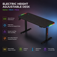 Bureau de travail ergonomique AOR, bureau de jeu intelligent à réglage électrique avec mémoire, table de jeu E-sports avec éclairage RGB Armor