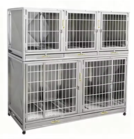 Cage d'hôpital vétérinaire double couche en acier inoxydable pour chiens et chats, design respirant, style classique de luxe, pour l'extérieur