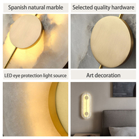 Applique murale ronde ZeroUNO en albâtre naturel, lampe murale intérieure en marbre pour la maison, l'hôtel, la chambre à coucher, lampe de chevet d'hôtel