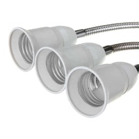 Adaptateur de douille E27 vers E27 - Bras métallique flexible avec prise EU/US, accessoires d'éclairage domestique