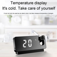 Horloge numérique Fullwill avec projecteur Laser avec lumière bureau grand réveil LED Projection sur plafond mur