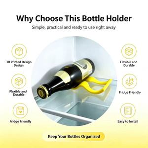 Support de bouteilles imprimé en 3D pour réfrigérateur, organisateur flexible anti-roulement pour canettes de bière et boissons, support stable pour boissons pour réfrigérateur - Product Image 2