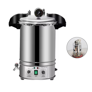 Autoclave portátil de acero inoxidable completo de 18L, esterilizador de instrumentos veterinarios de vapor a presión de apertura rápida para perros, <span class=keywords><strong>precio</strong></span> de fábrica - Product Image 1