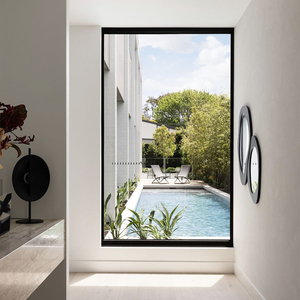 OUNA Modern Alüminyum Sabit Pencere Ev İçin Ekstra Geniş Panoramik Manzaralı İnce Çerçeve Tasarım Oturma Odası Yatak Odası Balkon Özel Ölçü - Product Image 3