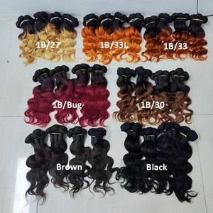 Letsfly Vente en gros de mèches de cheveux humains lisses et ondulés de couleur 1b/27, mèches de cheveux humains 100% brésiliens - Product Image 4