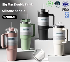 Taza personalizada de 40 onzas con asa, taza de viaje de acero inoxidable, vaso utilizado para tazas de agua de coche con asa - Product Image 2