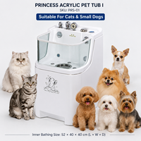 Baignoire SPA pour animaux de compagnie en acrylique avec fenêtre en verre haute brillance, bassin de douche intelligent pour chien à température contrôlée pour lavage autonome des chiens