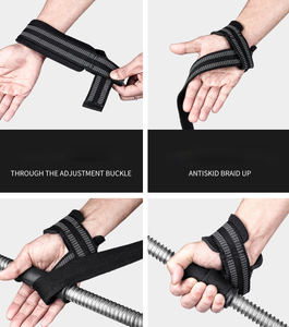 Tập Thể Dục Người Đàn Ông Phụ Nữ Nâng Dây Đeo Cổ Tay Neoprene Pad Cứng Kéo Cổ Tay Brace Nâng Dây Đeo - Product Image 3