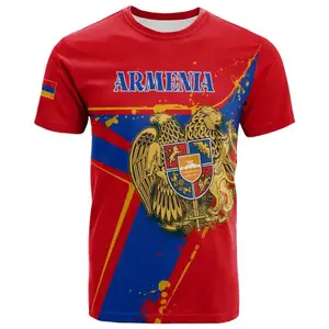 Armenia Khachkar Pride T Shirt Drop Shipping Products 2023 Oem Venta al por mayor Cozy Beach Loose manga corta con MOQ bajo Hombres Top Tee