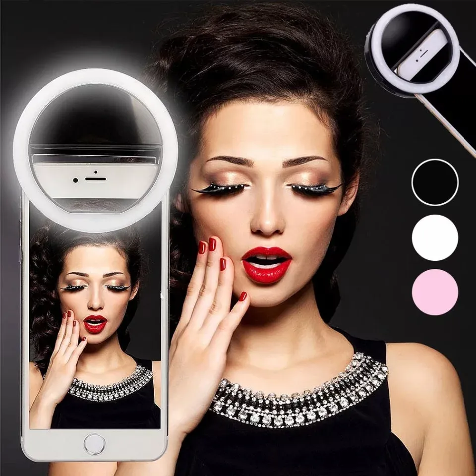 Rechargeable Mini Portable Smartphone Fill Led Flash Round Clip Beauty Selfie Mobile Ring Light For Cell Phone
