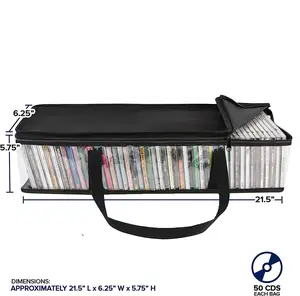 DVD-Aufbewahrung taschen für 40 DVDs Jede praktische, durchsichtige PVC-Reisetasche für Media DVD-Hülle Organizer
