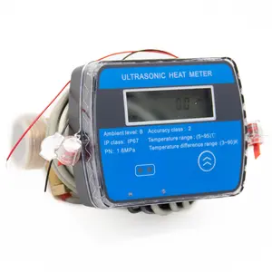 Medidor de vazão ultrassônico portátil de latão para corpo, medidor de calor de alta durabilidade