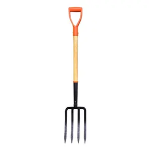 Agriculture tool steel fork wooden/ fiberglass Handle fork little garden tools dig fork