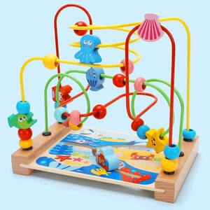 Jouet labyrinthe en <span class=keywords><strong>perles</strong></span> de bois pour tout-petits Montessori Apprentissage précoce Motricité fine Jouet éducatif - Product Image 4